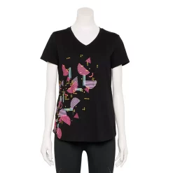Women's Tek Gear® Essential Short Sleeve Graphic Tee -The Tek Style Shop 2631893 Black Shapes