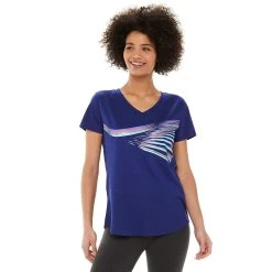 Women's Tek Gear® Essential Short Sleeve Graphic Tee -The Tek Style Shop 2631893 Fly Lines Blue