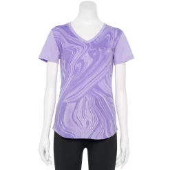 Women's Tek Gear® Essential Short Sleeve Graphic Tee -The Tek Style Shop 2631893 Light Purple Marble