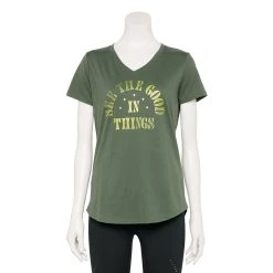 Women's Tek Gear® Essential Short Sleeve Graphic Tee -The Tek Style Shop 2631893 Olive See The Good