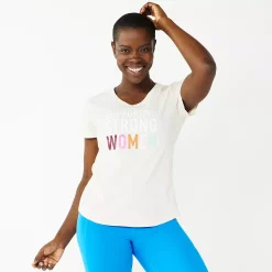 Women's Tek Gear® Essential Short Sleeve Graphic Tee -The Tek Style Shop 2631893 Peach Strong Women