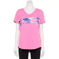 Women's Tek Gear® Essential Short Sleeve Graphic Tee -The Tek Style Shop 2631893 Pink Dye Graphic