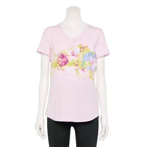 Women's Tek GearĀ® Essential Short Sleeve Graphic Tee 1 Women's Tek GearĀ® Essential Short Sleeve Graphic Tee -The Tek Style Shop 2631893 Pink Marble