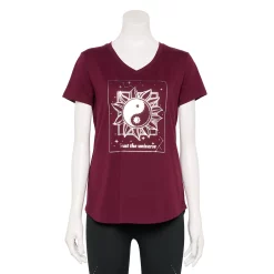 Women's Tek Gear® Essential Short Sleeve Graphic Tee -The Tek Style Shop 2631893 Sangria Flower