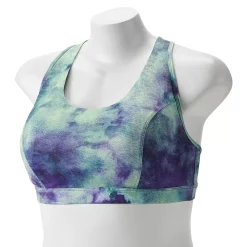 Plus Size Tek Gear® Racerback Low-Impact Sports Bra -The Tek Style Shop 2750546 Blue Tie Dye