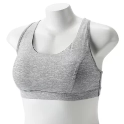 Plus Size Tek Gear® Racerback Low-Impact Sports Bra -The Tek Style Shop 2750546 Heather Black