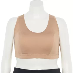 Plus Size Tek Gear® Racerback Low-Impact Sports Bra -The Tek Style Shop 2750546 Mini Latte