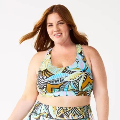 Plus Size Tek Gear® Racerback Low-Impact Sports Bra -The Tek Style Shop 2750546 Mint Tropical