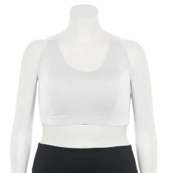 Plus Size Tek Gear® Racerback Low-Impact Sports Bra -The Tek Style Shop 2750546 New White