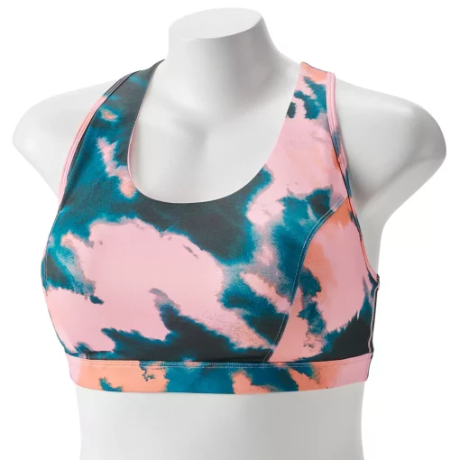 Plus Size Tek GearĀ® Racerback Low-Impact Sports Bra 2 Plus Size Tek GearĀ® Racerback Low-Impact Sports Bra -The Tek Style Shop 2750546 Pink Dye Effect