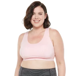 Plus Size Tek Gear® Racerback Low-Impact Sports Bra -The Tek Style Shop 2750546 Pink Layer