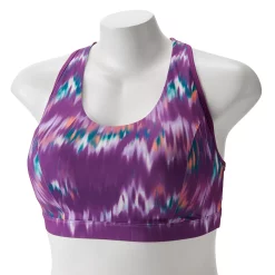 Plus Size Tek Gear® Racerback Low-Impact Sports Bra -The Tek Style Shop 2750546 Purple Print