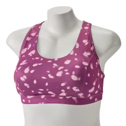 Plus Size Tek Gear® Racerback Low-Impact Sports Bra -The Tek Style Shop 2750546 Purple Spots