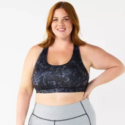 Plus Size Tek Gear® Racerback Low-Impact Sports Bra -The Tek Style Shop 2750546 Slate Shapes