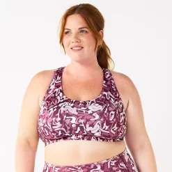 Plus Size Tek Gear® Racerback Low-Impact Sports Bra -The Tek Style Shop 2750546 Wine Shapes