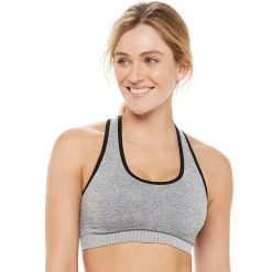 Tek Gear® Seamless Low-Impact Sports Bra -The Tek Style Shop 2976589 Mineral Black Spacedye