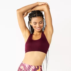 Tek Gear® Seamless Low-Impact Sports Bra -The Tek Style Shop 2976589 Night Sangria