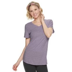 Women's Tek Gear® Essential Short Sleeve Tee -The Tek Style Shop 3090387 Allis Plum Heather