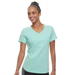 Women's Tek Gear® Essential Short Sleeve Tee -The Tek Style Shop 3090387 Aqua Silver Heather