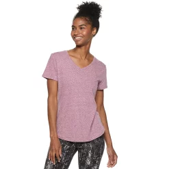 Women's Tek Gear® Essential Short Sleeve Tee -The Tek Style Shop 3090387 Berry Heather