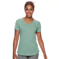 Women's Tek Gear® Essential Short Sleeve Tee -The Tek Style Shop 3090387 Mystic Aqua Heather