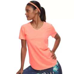Women's Tek Gear® Essential Short Sleeve Tee -The Tek Style Shop 3090387 Orange Thrill