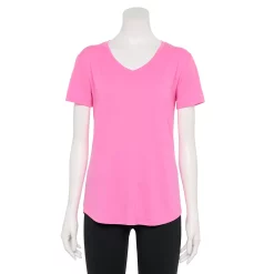 Women's Tek Gear® Essential Short Sleeve Tee -The Tek Style Shop 3090387 Pink Trillion