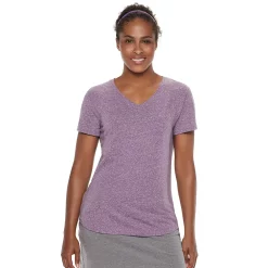 Women's Tek Gear® Essential Short Sleeve Tee -The Tek Style Shop 3090387 Plum Heather