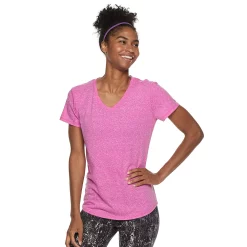 Women's Tek Gear® Essential Short Sleeve Tee -The Tek Style Shop 3090387 Rocket Pink Heather
