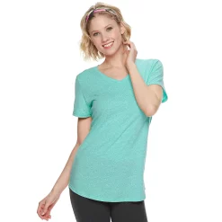 Women's Tek Gear® Essential Short Sleeve Tee -The Tek Style Shop 3090387 Teal Gem Heather