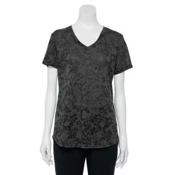Women's Tek Gear® Essential Burnout Tee -The Tek Style Shop 3090912 Black Burnout