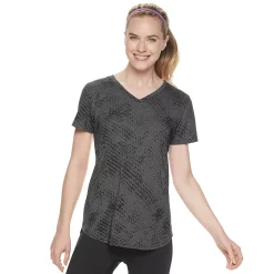 Women's Tek Gear® Essential Burnout Tee -The Tek Style Shop 3090912 Burnout Black Gray