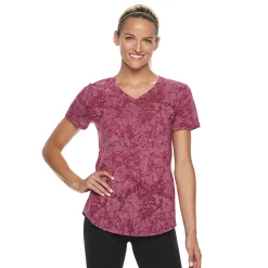 Women's Tek Gear® Essential Burnout Tee -The Tek Style Shop 3090912 Marble Red