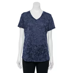 Women's Tek Gear® Essential Burnout Tee -The Tek Style Shop 3090912 Navy Burnout