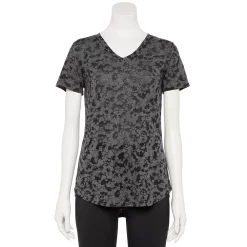 Women's Tek Gear® Essential Burnout Tee -The Tek Style Shop 3090912 New Black Burnout