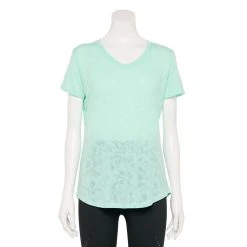 Petite Tek Gear® Moisture-Wicking V-Neck Tee 27 Petite Tek Gear® Moisture-Wicking V-Neck Tee -The Tek Style Shop 3220626 Mint Burnout