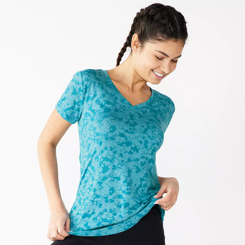 Petite Tek Gear® Moisture-Wicking V-Neck Tee 1 Petite Tek Gear® Moisture-Wicking V-Neck Tee