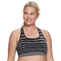 Plus Size Tek Gear® Seamless Low-Impact Sports Bra -The Tek Style Shop 3548821 Black