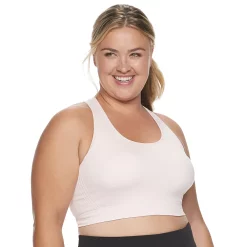 Plus Size Tek Gear® Seamless Low-Impact Sports Bra -The Tek Style Shop 3548821 Pink Layer