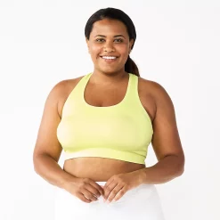 Plus Size Tek Gear® Seamless Low-Impact Sports Bra -The Tek Style Shop 3548821 Real Lemon