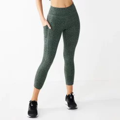 Women's Tek Gear® Essential High-Waisted Capri Leggings 13 Women's Tek Gear® Essential High-Waisted Capri Leggings -The Tek Style Shop 3977494 Olive Cheetah