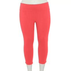 Plus Size Tek Gear® Essential High-Waisted Capri Leggings -The Tek Style Shop 4215123 Fanatic Pink