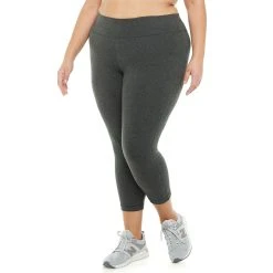 Plus Size Tek Gear® Essential High-Waisted Capri Leggings -The Tek Style Shop 4215123 Ink Heather