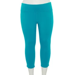 Plus Size Tek Gear® Essential High-Waisted Capri Leggings -The Tek Style Shop 4215123 Tremendous Teal