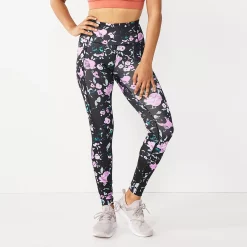 Women's Tek Gear® High-Waisted Pocket Leggings -The Tek Style Shop 4490797 Purple Floral