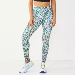 Women's Tek Gear® High-Waisted Pocket Leggings -The Tek Style Shop 4490797 Teal Leopard