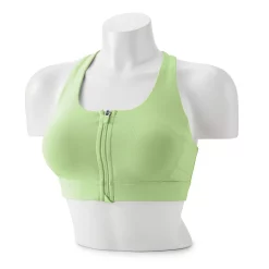 Tek Gear® Zip-Front Medium-Impact Sports Bra -The Tek Style Shop 4657353 Brisk Mint