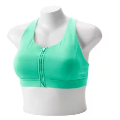 Plus Size Tek Gear® Zip-Front Medium Impact Sports Bra -The Tek Style Shop 4787908 Aqua Stone