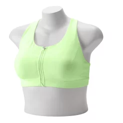 Plus Size Tek Gear® Zip-Front Medium Impact Sports Bra -The Tek Style Shop 4787908 Brisk Mint
