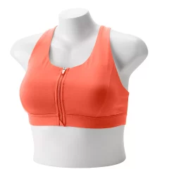 Plus Size Tek Gear® Zip-Front Medium Impact Sports Bra -The Tek Style Shop 4787908 Coral Medley